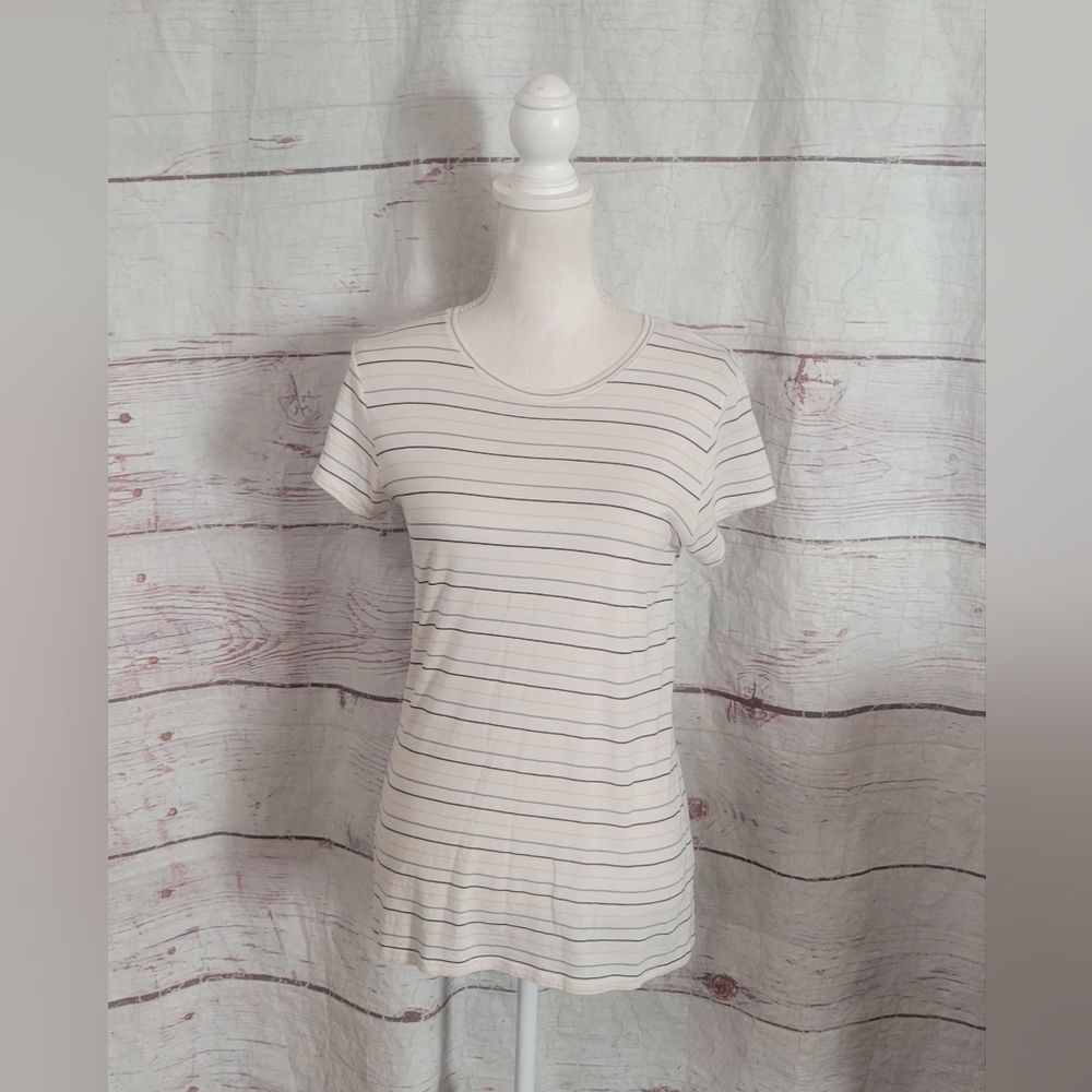 Vince Pima Cotton Stripe T-Shirt Size Medium